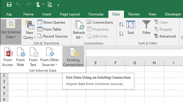 Using SQL with Excel